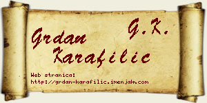 Grdan Karafilić vizit kartica